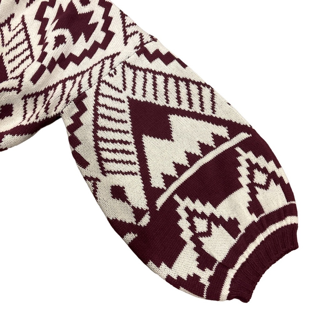 Wrangler Burgundy and White Patterned Cardigan Duster NWT! - Picture 6 of 9